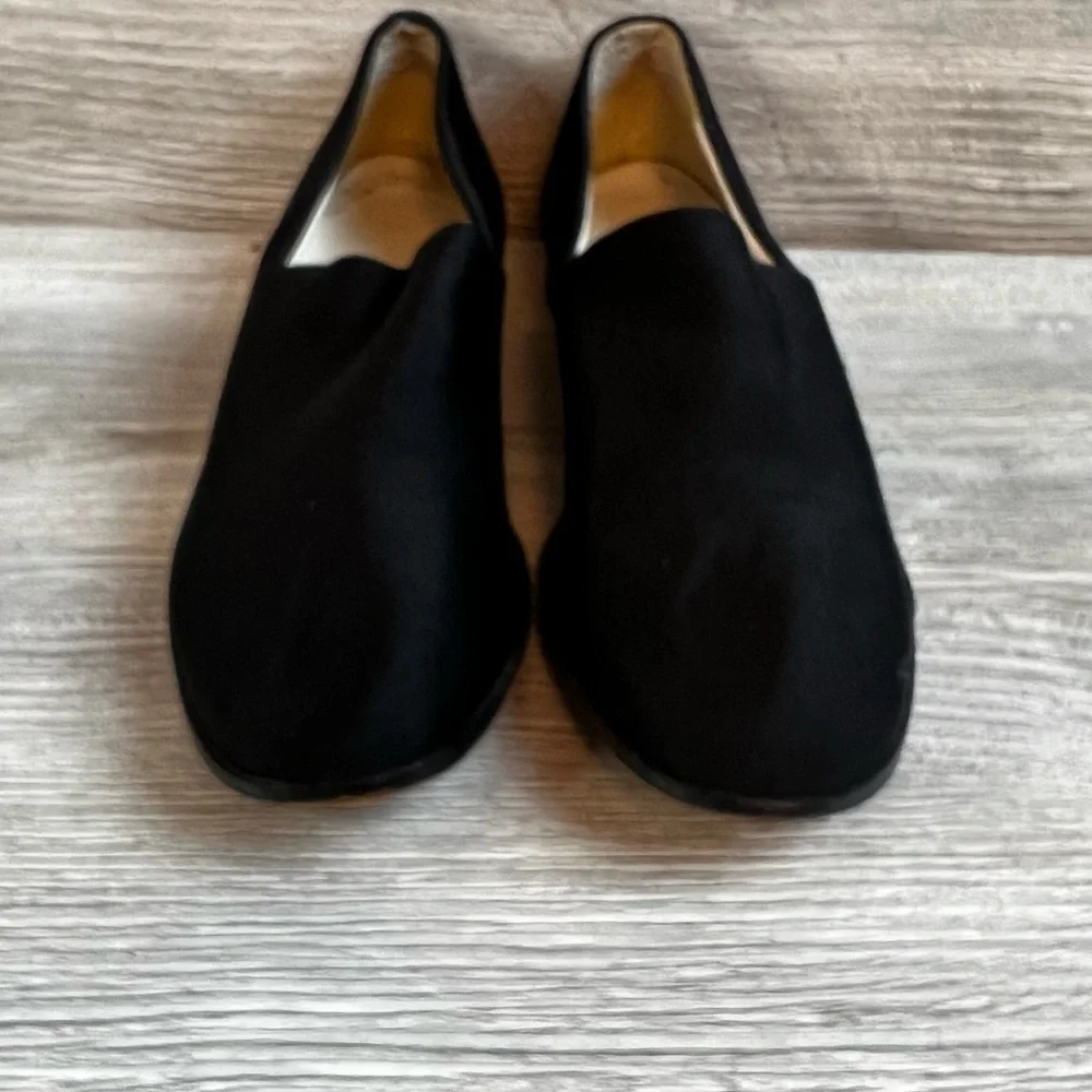 Clifford & Wills slip on black satin like shoes size 10